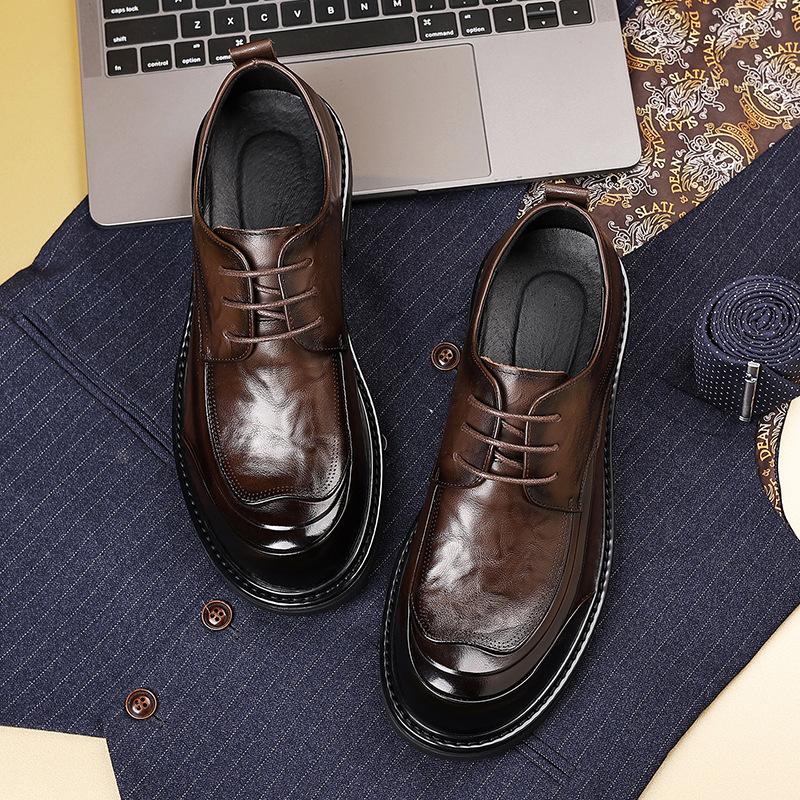 Men Made of Genuine Leather with A Soft Sole and A Top Layer of Cowhide Trendy Brand High-end Wear-resistant Anti Slip Business Leather Shoes