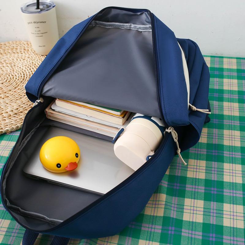 Four-piece Korean Style High capacity Backpack for Junior High School Students In The Campus New School Bag for Girls