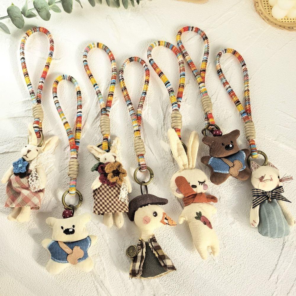 Pendentif Poupée Canard Ours Accessoires de Sac Mode Porte-clés Lapin Cadeau