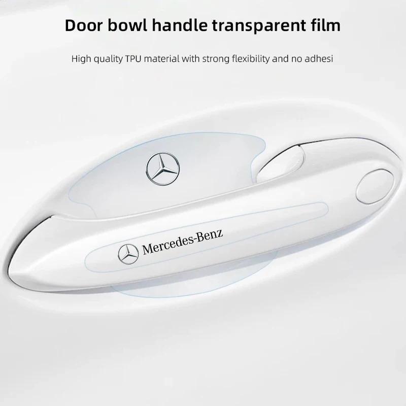 Clear PVC Transparent Car Door Handle Bowl Protector Film For Mercedes Benz AMG W204 W205 W177 Auto Refit Accessories W117 W222 VC0
