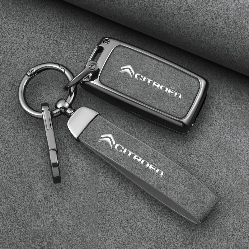 Zinc Alloy Leather Car Flip Key Case Cover Protector Shell Fob Key For Citroen C1 C2 C3 C4 C5 XSARA PICA Auto Accessories