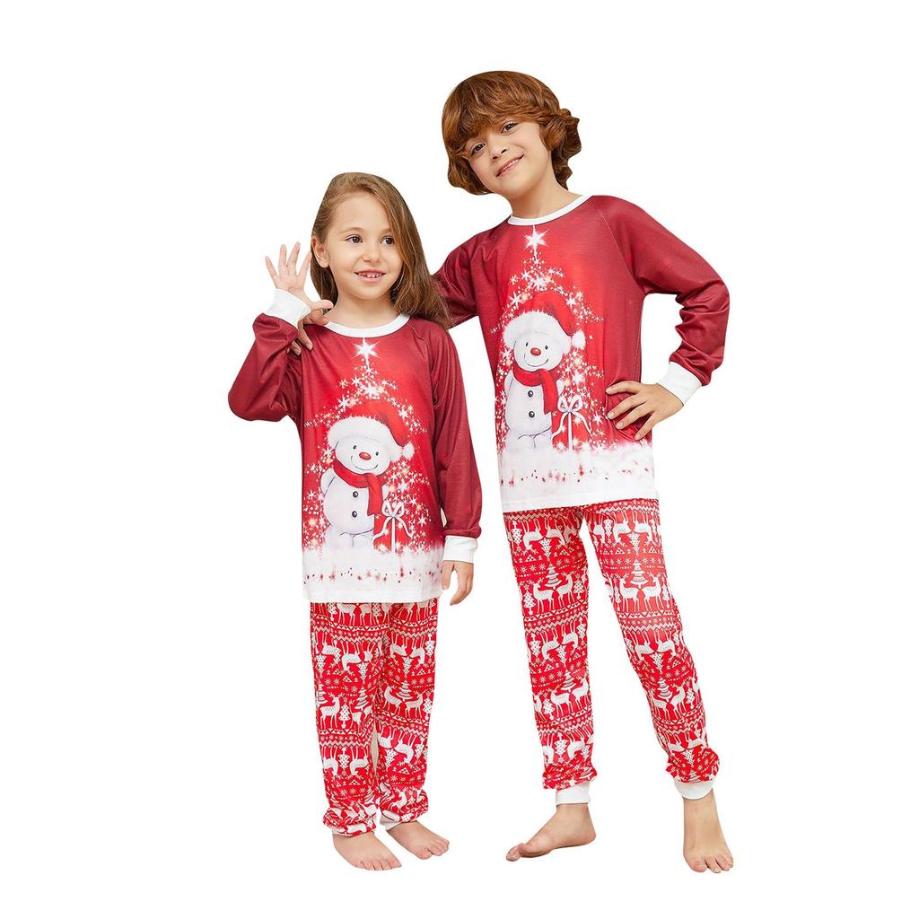Christmas Parent Child Family Set Home Furnishings Christmas Pajamas Two Piece Set