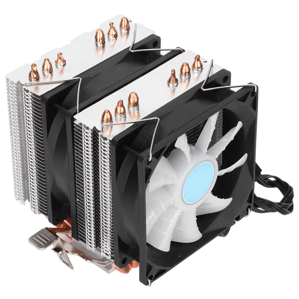 CPU Fan Dual Tower Design 2 90mm3.5in Fans 6 Heat Pipes Low Noise Computer Cooler for PC