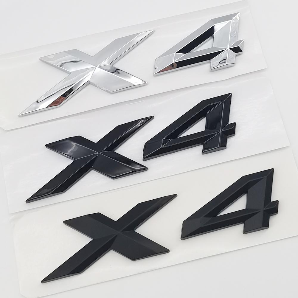 3D ABS Chrome Black Car Letters Logo X4 Emblem Badge Auto Styling Rear Trunk Sticker Decals Accessories For BMW G01 G02 F26 M40i Uo2