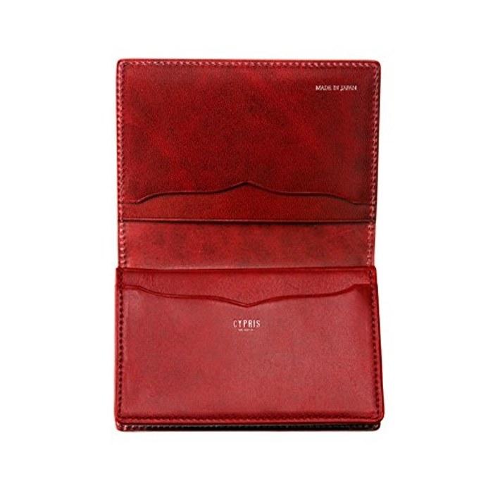 [Kipris] Bridle Leather & Rouge Shoulder Business Card Case 6273(01) Black/Red