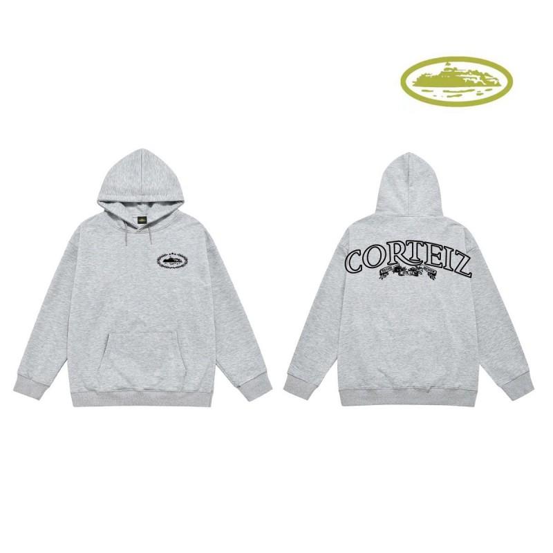 CORT Alcatraz Distressed Hoodie Men Streetwear Loose Fit Couple Sweatshirt Winter