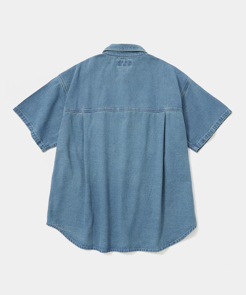COLUMBIA UNIVERSITY Columbia Trajan Label Hidden Pocket Denim S/S Shirts Light Denim