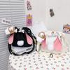 Canvas bag new women's bag fashion trend personalized bucket bag contrasting color messenger bag