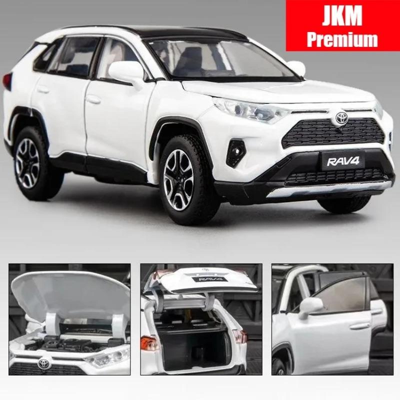 1/32 Toyota RAV4 SUV Terénní Hračka Auto, JKM Kovový Odlévaný Model Zvuk & Světlo Otevíratelné Dveře Vzdělávací Kolekce Dárek pro Chlapce