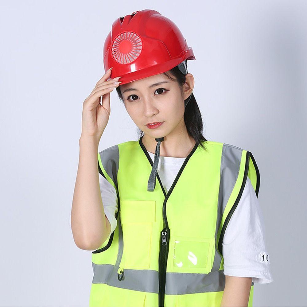 Ventilation Solar Power Fan Helmet Adjustable Protective Cap Safety Helmet  Building Projects