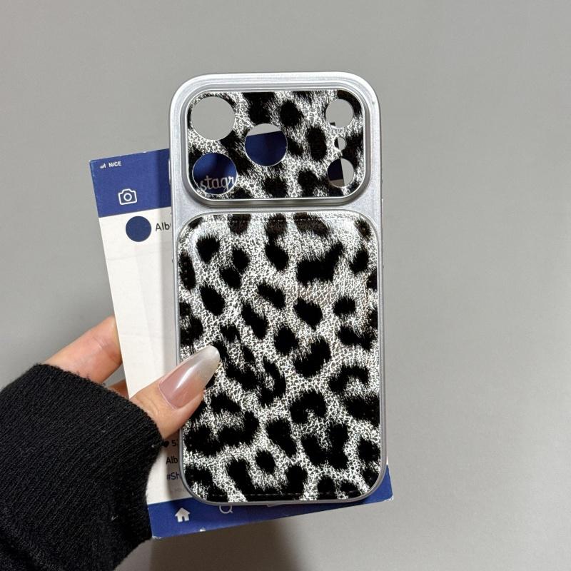 Роскошный Ретро Леопардовый Принт Бампер Чехол Для Телефона Для iPhone 17 Air 16 15 14 Pro Max 16Plus Электрооцинкованные Выступающие Задние Крышки iPhone 15