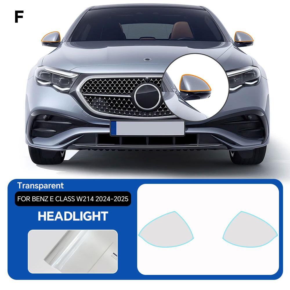 Pre-cut PPF For Mercedes Benz E Class W214 2024 2025 Headlight Rearview Taillight B Pillars Protection Film TPU Anti-scratch Bra Clear Film
