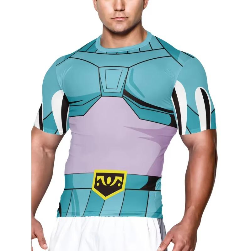 Tricou de vară pentru bărbați cu gât rotund și imprimeu 3D