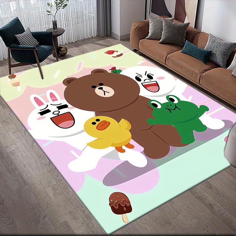 LINE FRIENDS Cute Style Square Area Rug, Non-Slip Floor Mat for Living Room, Perfect Gift for LINE FRIENDS Fans.chl