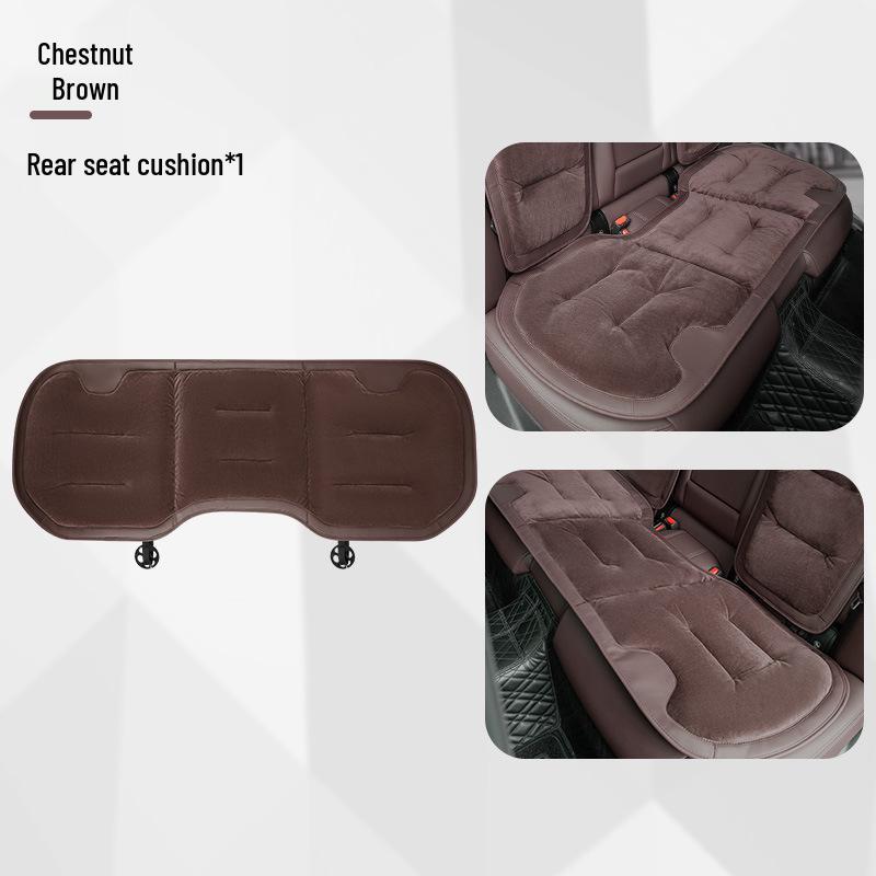 Universal Thickened Flannel Car Seat Cushion Set for All Seasons (3-Piece)