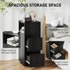 Slim Bedside Table, Narrow Bedside Cabinet with Open Shelf and 2 Drawers for Bedroom, Living Room, Black