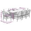 VidaXL Ensemble à Manger de Jardin avec Coussins 9 pcs, Table et Chaise de Terrasse, Meubles de Patio, Mobilier d'Extérieur, 3212059