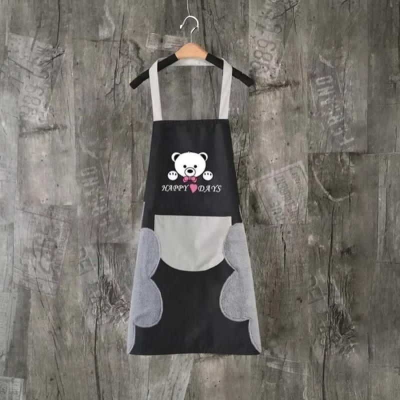 Waterproof Oil-Proof Kitchen Apron With Hand Towel, Stylish Couple Design Home Cooking Baking