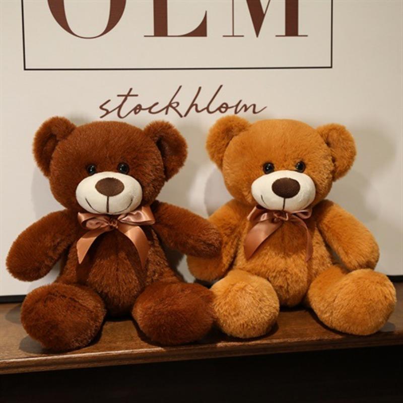 New Doll Ribbon Teddy Bear Doll Bow Tie Bear Plush Toy Children's Cloth Doll Doll