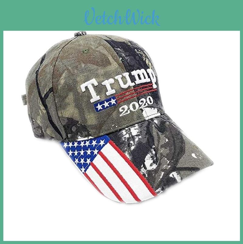 2020 Trump Camo Hat Keep America Great Baseball Hat Embroidered Flag American