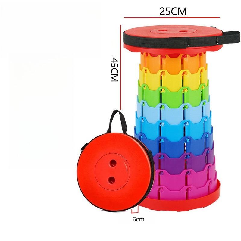 Verdickter verstärkter Klapphocker Outdoor Reise tragbare Hocker Multifunktionaler robuster Teleskop-Hocker verstellbare Höhe Camping Angelstuhl