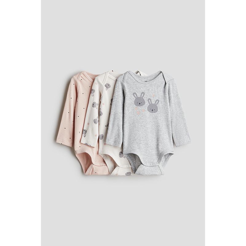 

HM Children s Clothing Baby Boy Baby Girl 3 Pieces Autumn Newborn Long Sleeves Baby Rompers Jumpsuit 1193965 Mixed light gray/Rabbit 110/56(3-4Y)