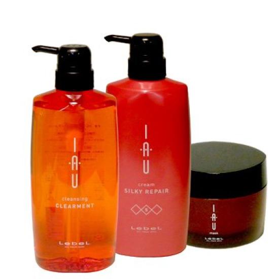 Lebel IAU Cleansing Clearment 600ml IAU Cream Silky Repair Treatment 600ml IAU Mask 170g (Shampoo) & &