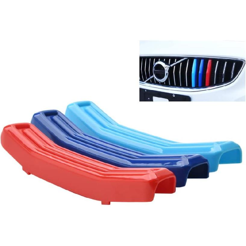 

SANRILY Multicolor Grille Decoration Insert Trims Compatible with Volvo S60 V60 2020 2021 Front Grill Cover (Blue/Yellow/Blue) Red /Dark blue/Light blue