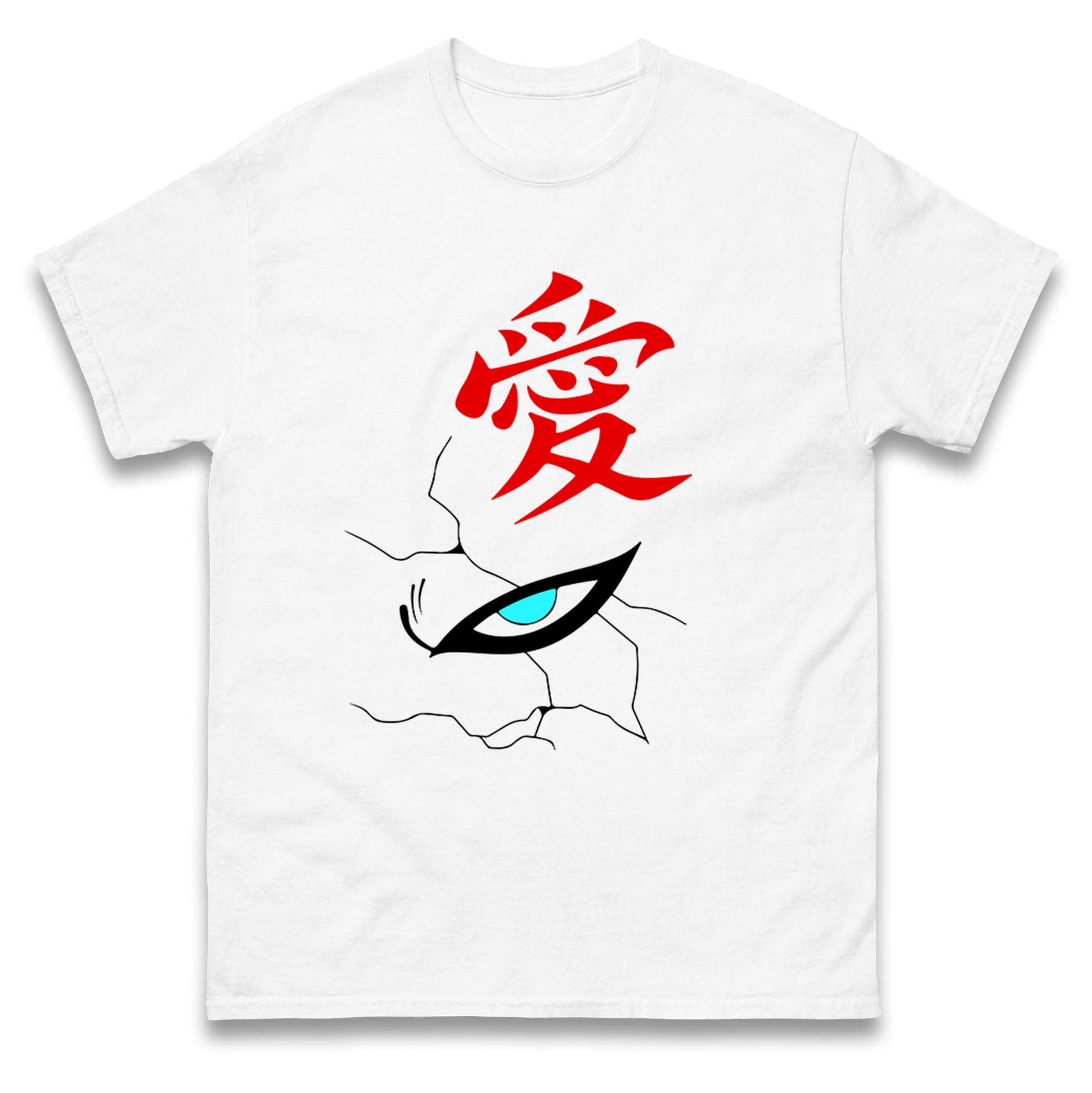 Naruto Shippuden Mens T Shirt Womens Tops Tees Gaara Naruto Face Top S