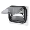 RV Exit Window 16 X 12in Acrylic Glass Aluminum Alloy Frame 75 Deg Open Angle Push Out Window for Trailer Caravan