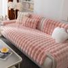 Light Luxury Rabbit Plush Sofa Cushion Winter Thickened Non-Slip Ins Style New Cushion Leather Sofa Cover Cover Cloth