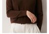 Women's Cashmere Color Block Polo Collar Hand-Crocheted Pullover Sweater for Autumn & Winter