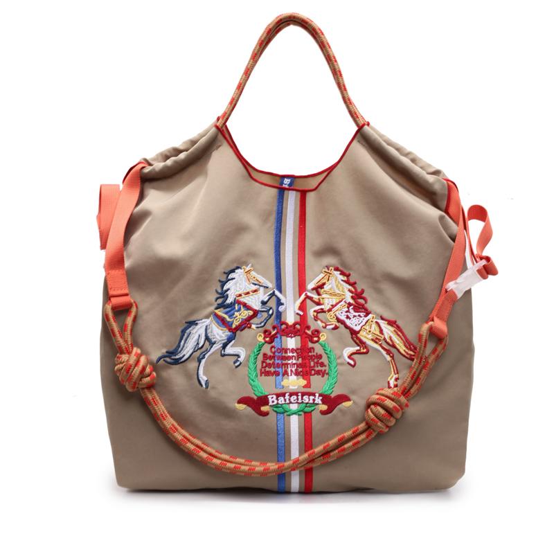 Fashionable Large Capacity Ma'am Canvas Bag  New Cloth Shoulder Tote Bags Drawstring Shopping Handbag Thin Style Canvas Bag