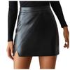 Women's Fashion Temperament Color Leather Sexy High Waist Bag Hip Short Skirt