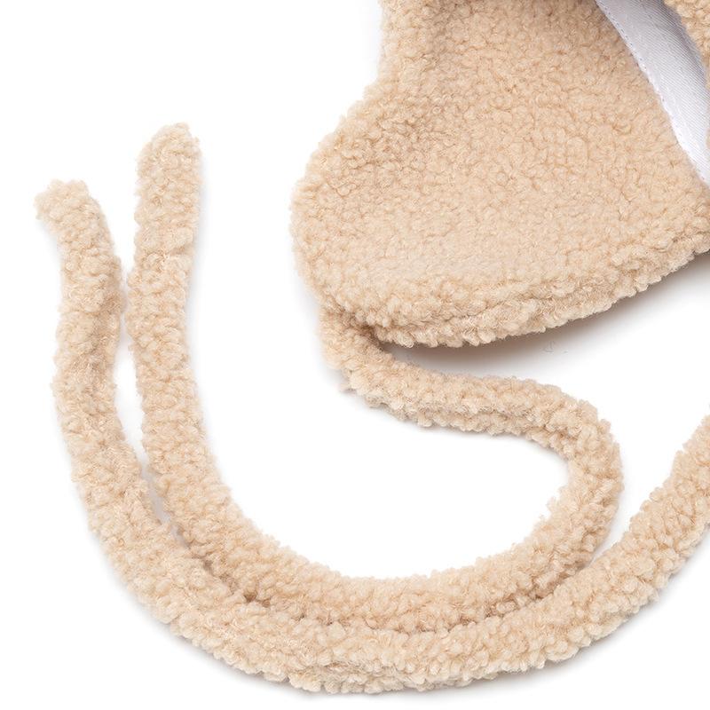 Baseballcaps i lammeull Varm lue Damepluss Ensfarget Høst Vinter Ørebeskyttelseslue