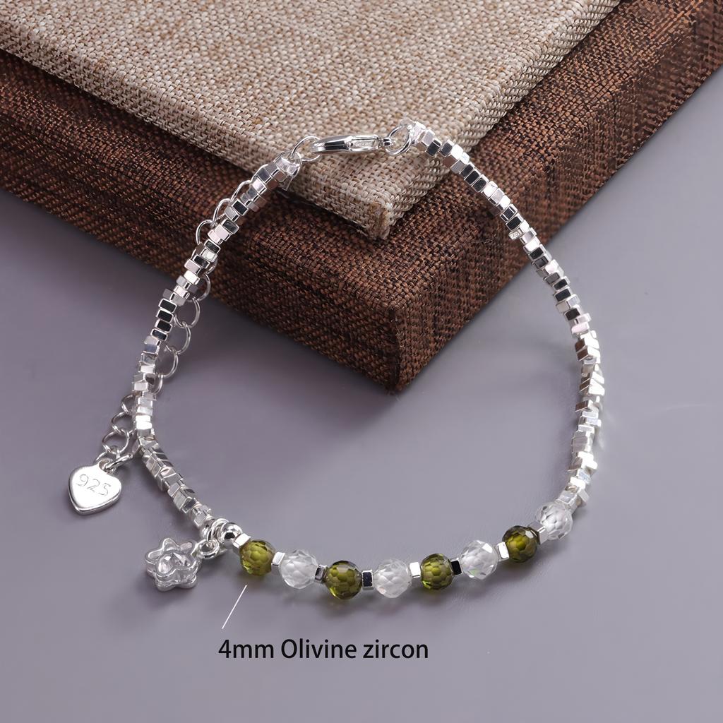 925 Silver Multicolour Bead Bracelet For Women Three Layers Geometry Drip Glaze Versatile Jewelry Dropship