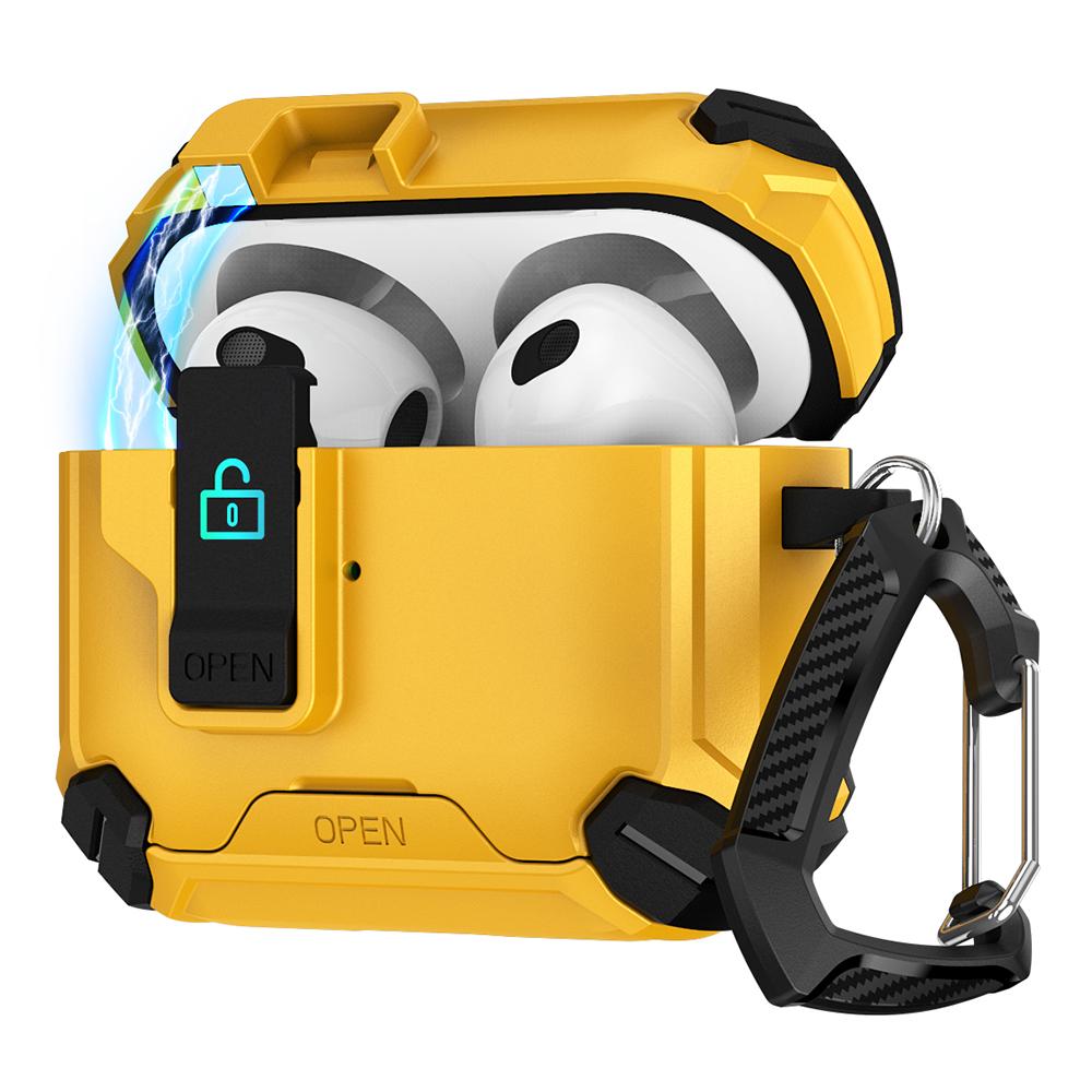 For AirPods Pro 2 Case TPU+PC Compatible with MagSafe Stand Bluetooth-compatible Earbuds Cover with Carabiner