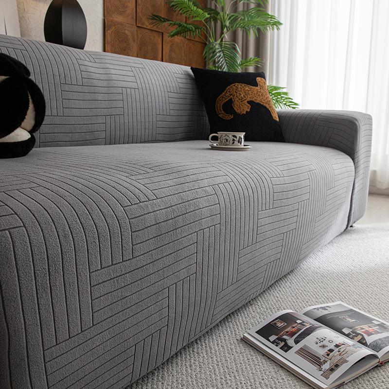 High End Polar Fleece Sofa Cover New Four Season All Inclusive Universal Cover  Elastic Non Slip and Anti Cat Scratch