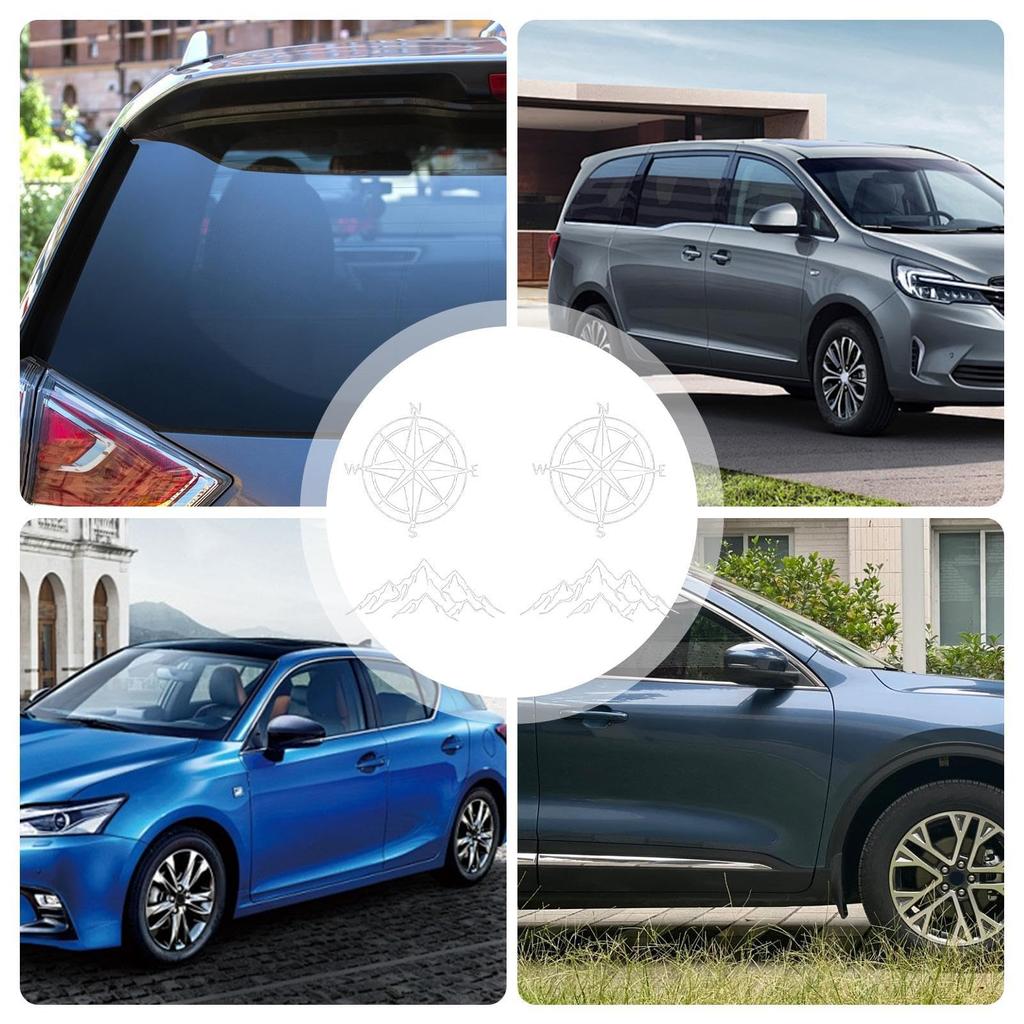 Car Body Sticker, Mountain Sticker for Car, Car Door Decal, Car Decoration Sticker- 4X