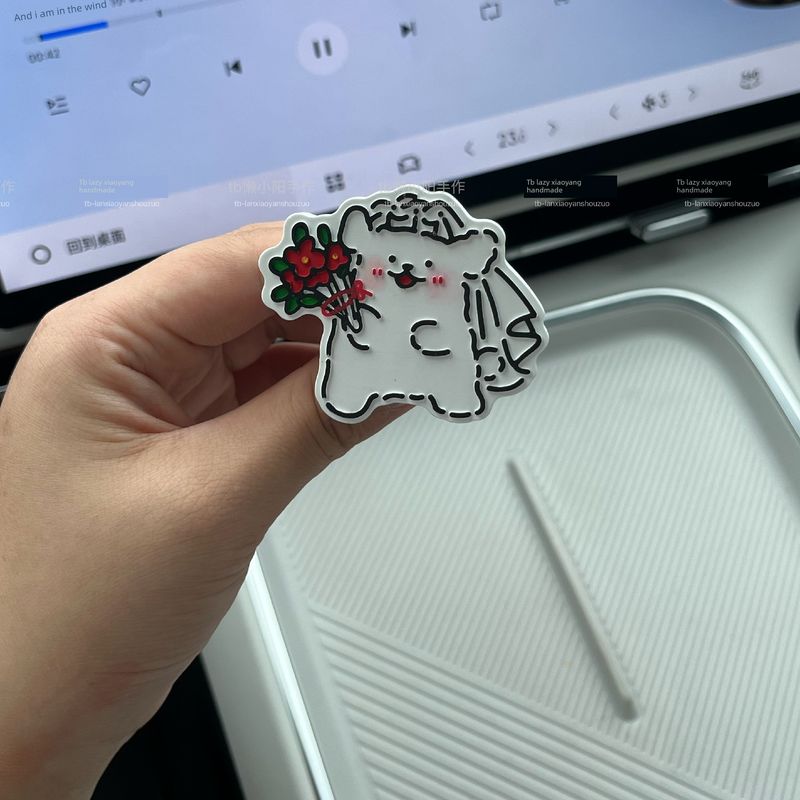 

Line Art Puppy Car Air Freshener 2025 New Model Air Vent Decoration Diffuser Stone Creative New Car Hanging Ornament Gift White Gauze Puppy Ocean tone