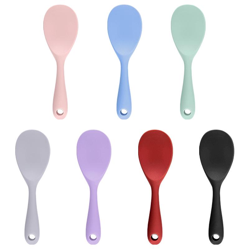 Cuillère à riz et spatule en silicone antiadhésif - Doux pour les casseroles, idéal pour remuer le riz - Ustensile de cuisine