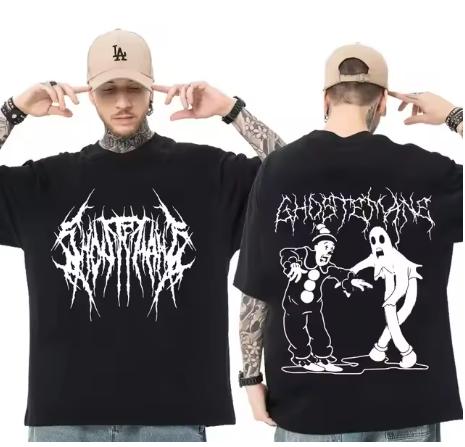Hiphop metal gothic rock printed Tshirt fashionable and loose fit suitable for streetwear summer casual and sports wear
