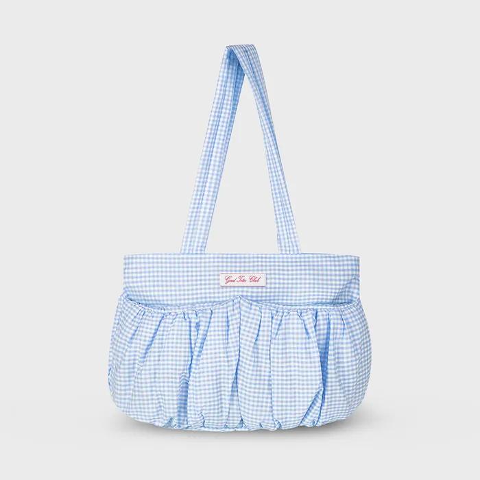 Souffle Tote Bag - Blue Check