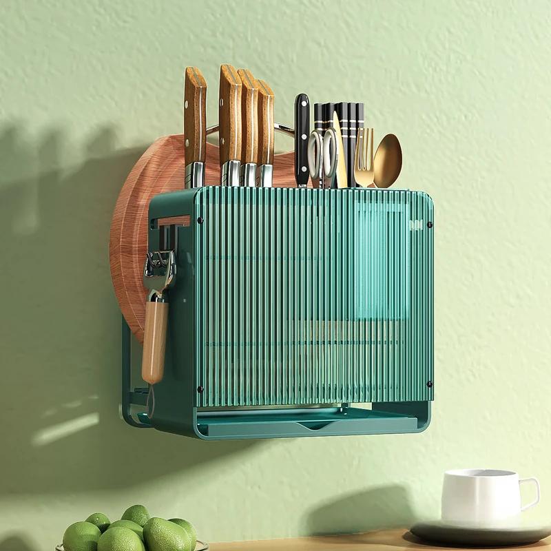 Multifunktionaler Messerhalter für die Küche, integrierter Küchenmesserhalter, kreativer Schneidebrettständer, integriertes Regal, praktisch