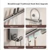 YWEEL No-Drill Kitchen Hooks, Hanging Rods for Spatulas And Utensils, Wall-Mounted Storage Rack, Multifunctional Kitchen Organizer