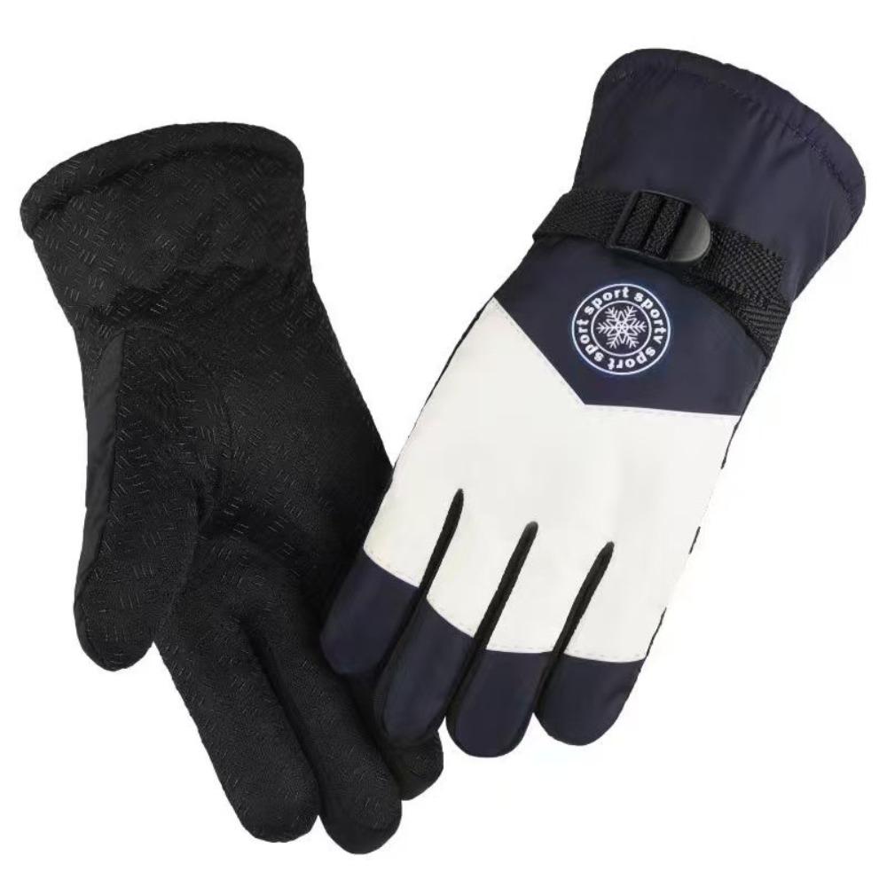 Winter Cotton Gloves Ski Riding Men's Velvet Thickened Warm Women's Windproof, Cold-proof and Antifreeze Electric Vehicle New Outdoor
