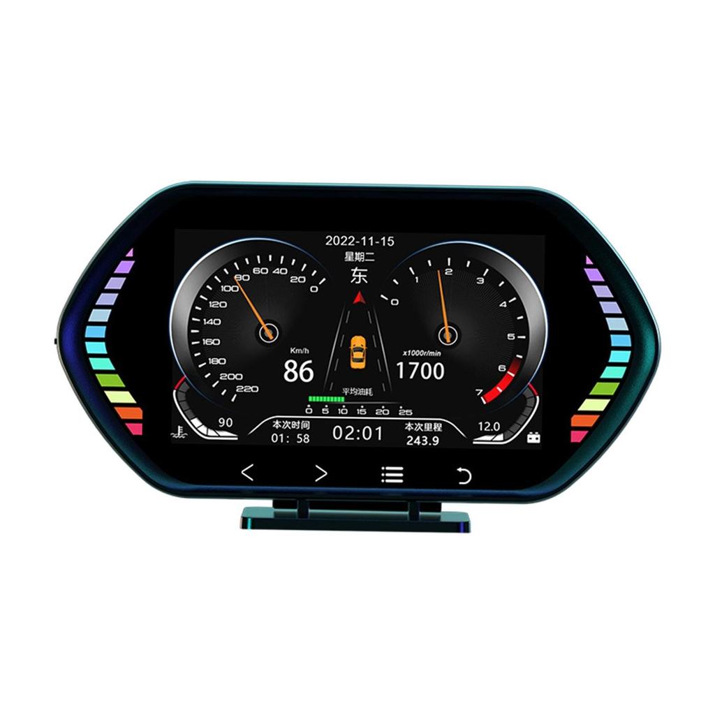 OBD2 Gauge Display, Car HUD Heads Up Display, 360 Degree Split