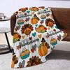 Thanksgiving Delight: Soft Flannel Throw Blanket with Turkey, Pumpkin & Maple Leaf Design - Perfect for Couch, Bed, Office