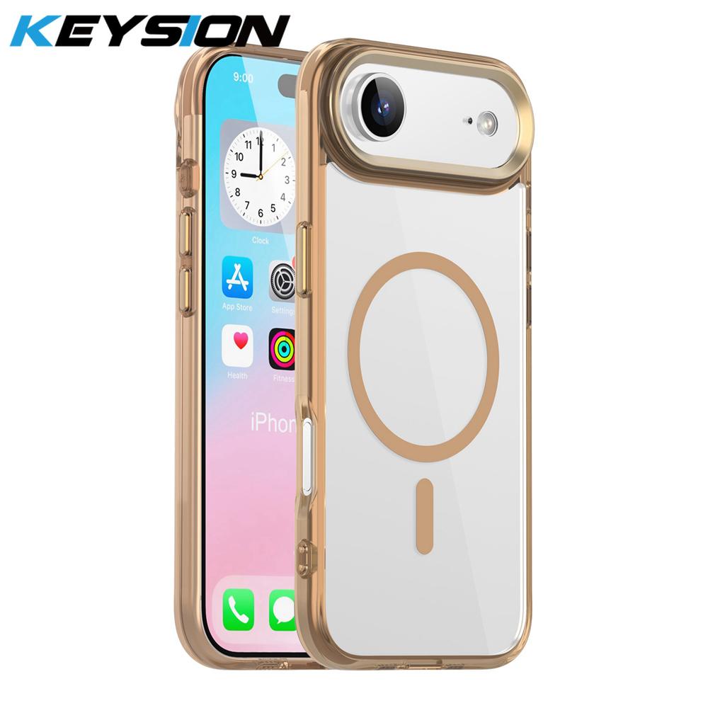 KEYSION Stoßfestes Transparentes Case für MagSafe für iPhone 17 17 Air Weiches TPU+PC Magnetisches Kabelloses Laden Telefon HD Klare Hülle