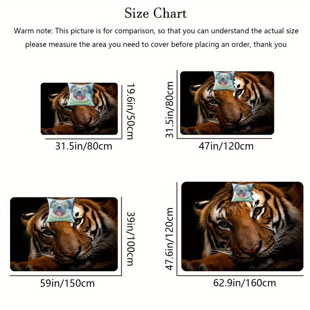 1Pcs Anti Fatigue Kitchen Rugs Luxurious Tiger Print Waterproof Non Slip Thick Cushioned Mat